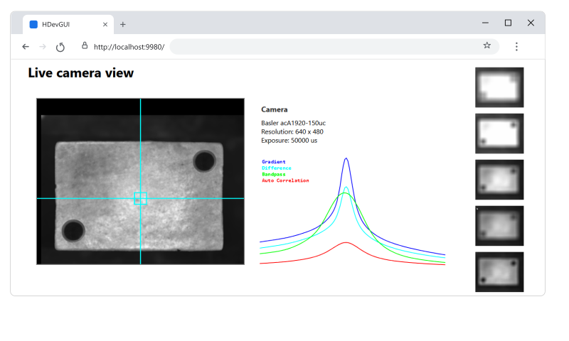 Screenshot of a live camera view