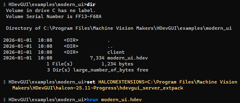 Starting hrun in a console